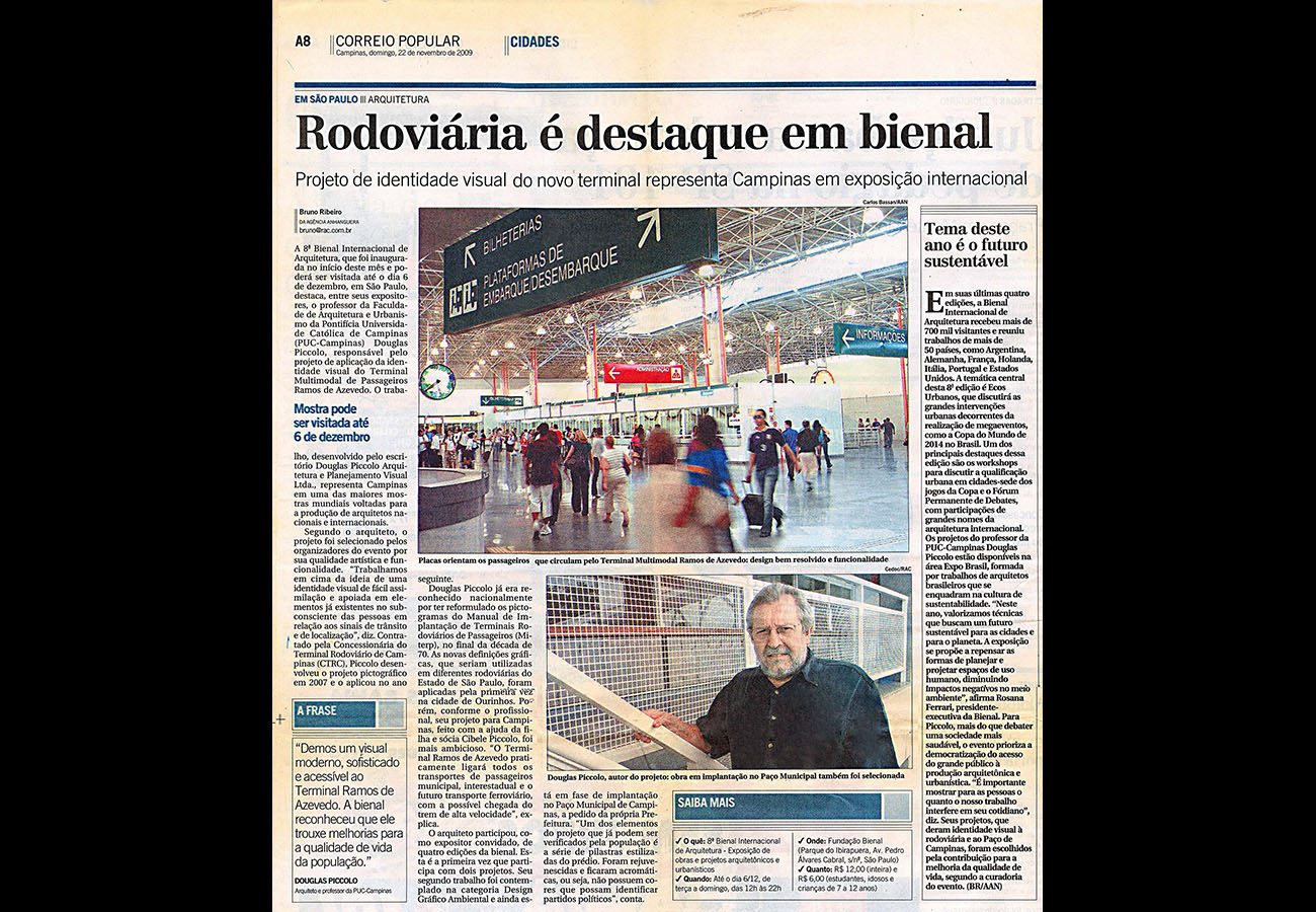 Jornal Correio Popular – Rodoviária é destaque em bienal