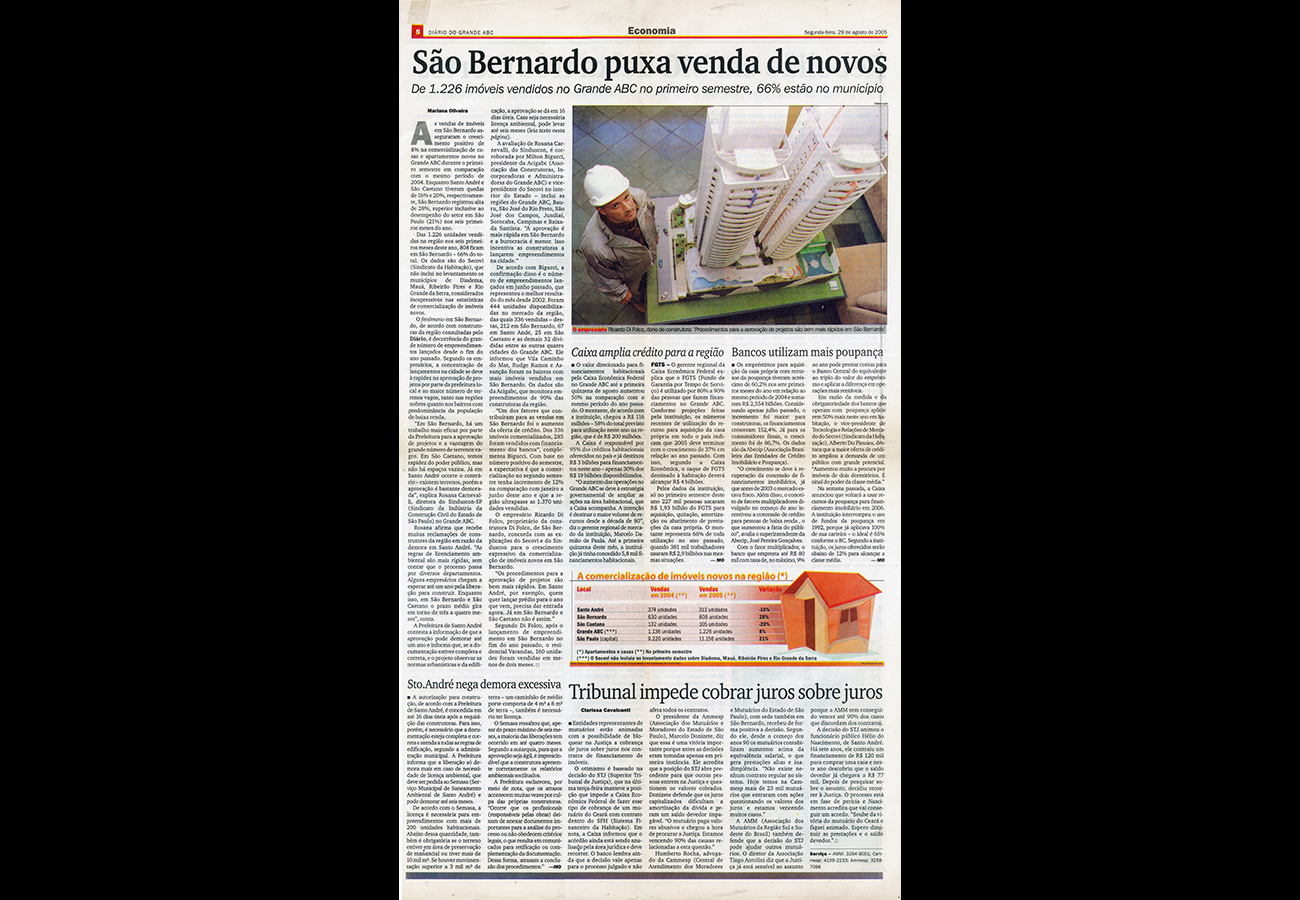 Jornal Diário do Grande ABC – São Bernardo puxa venda de novos