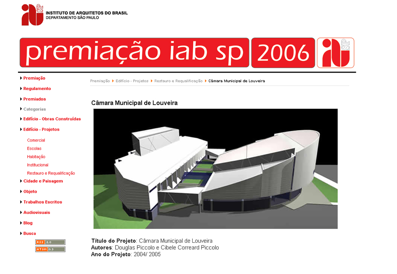 Câmera Municipal de Louveira – Participação 17ª Premiação IABsp – 2006
