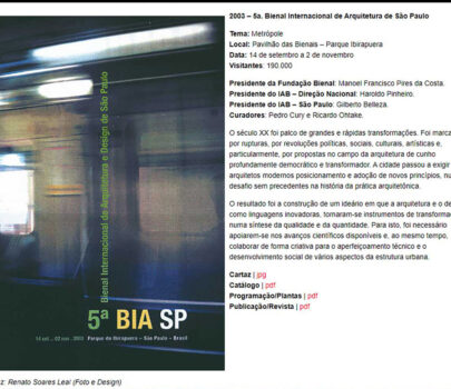 IABSP – 5a. Bienal Internacional de Arquitetura de São Paulo