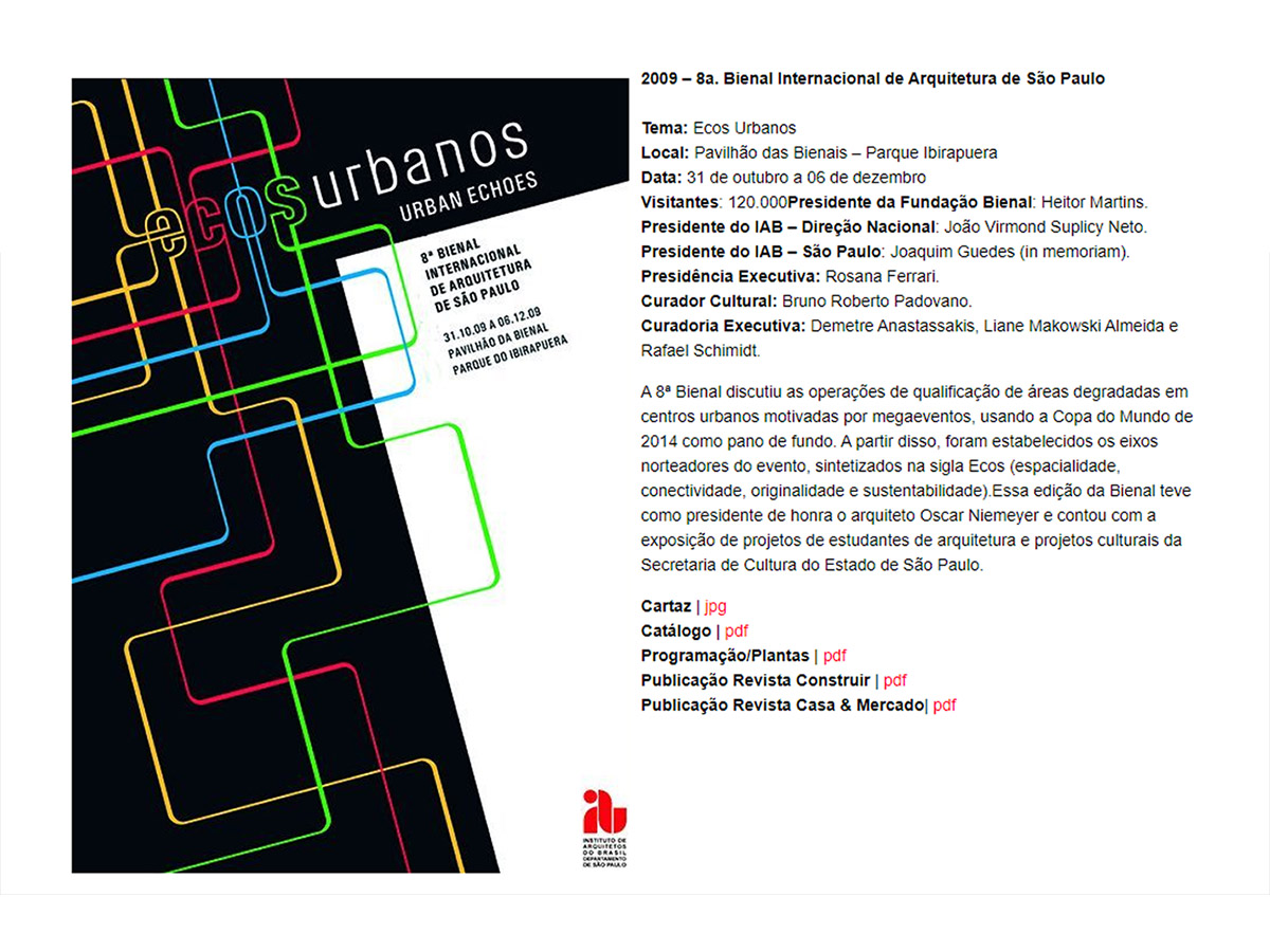 IABSP – 8a. Bienal Internacional de Arquitetura de São Paulo