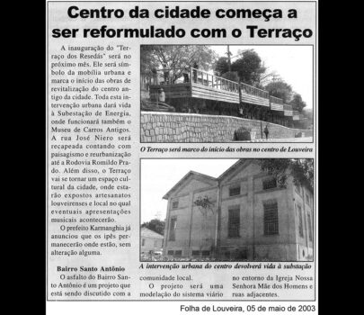 Jornal Folha de Louveira – Centro da cidade começa a ser reformulado com o Terraço